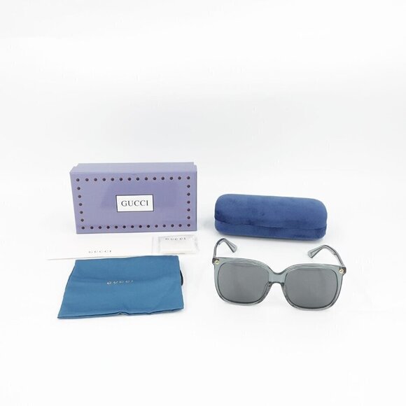 Gucci GG0022 Oversized Acetate Sunglasses Gray OS - Picture 2 of 16